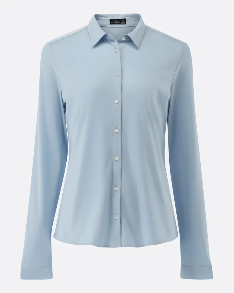 van Laack Taillierte Jersey Hemdbluse Blau