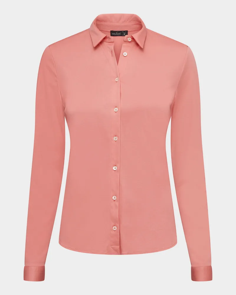 van Laack Hemdbluse aus Jersey Tailliert Koralle