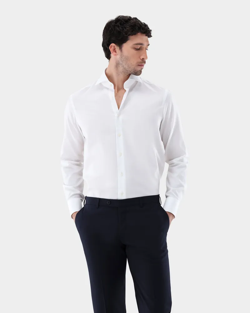 van Laack Natté-Hemd mit Strukturmuster Tailor Fit Weiß