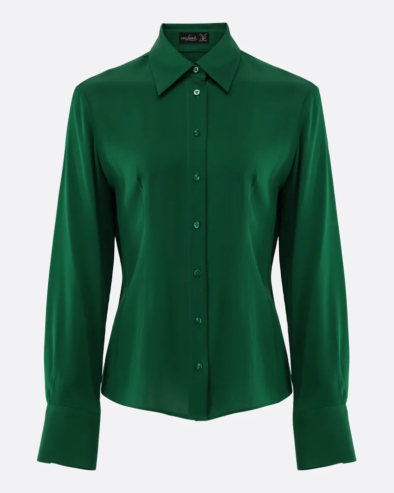 van Laack Hemdbluse aus Seide mit Stretch Grün