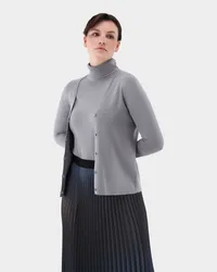 van Laack Cardigan aus Milano-Strick mit Seide Grau