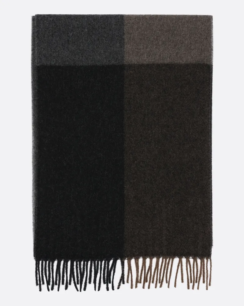 van Laack Schal aus Kaschmir kariert Grau