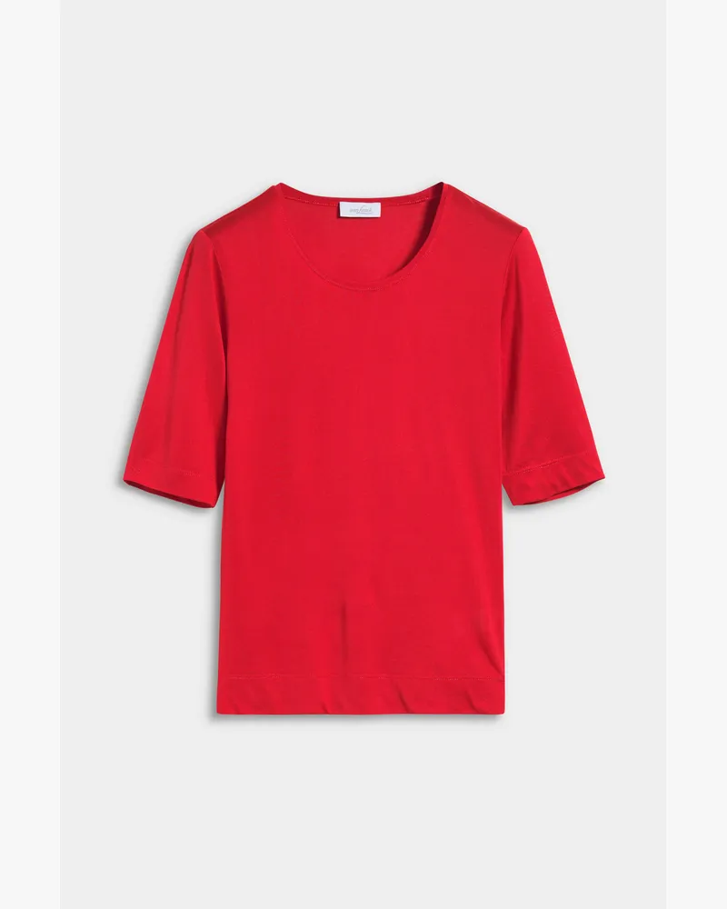 van Laack Rundhalsshirt mit Seide Rot
