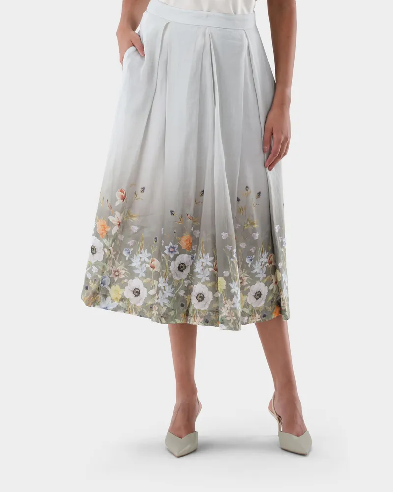 van Laack Midi-Rock mit Blumenmuster Grün