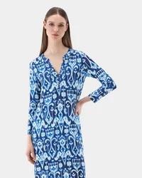 van Laack Kleid aus Jersey mit Druck Blau