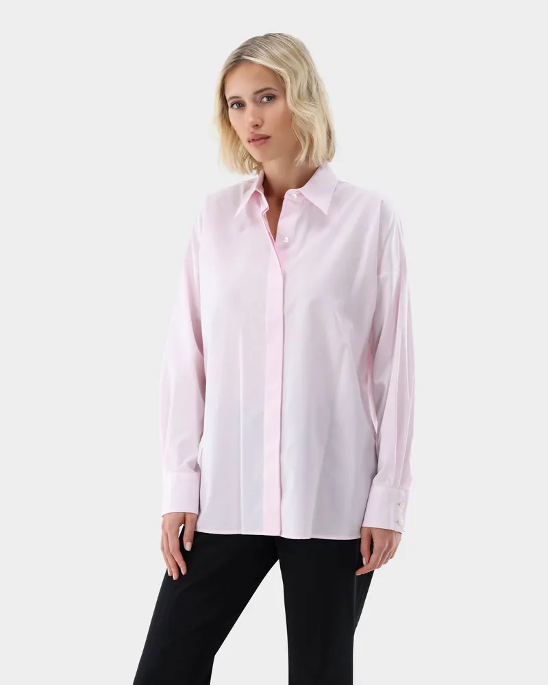 van Laack Hemdbluse aus Popeline Rot