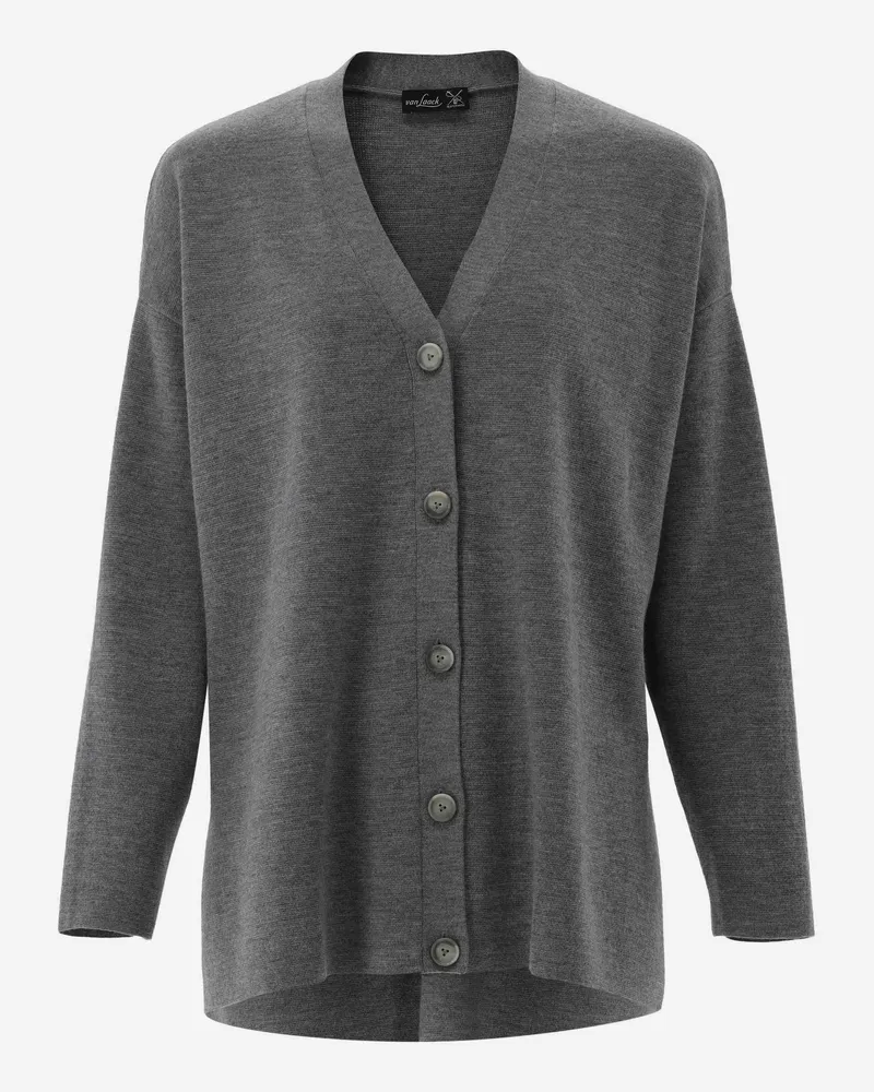 van Laack Oversized Cardigan aus ultrafeiner Merinowolle Grau