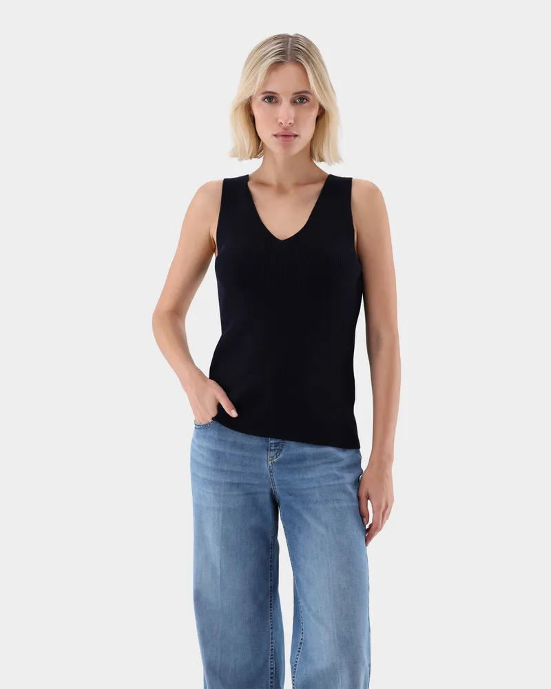 van Laack Tanktop aus Rippstrick Blau