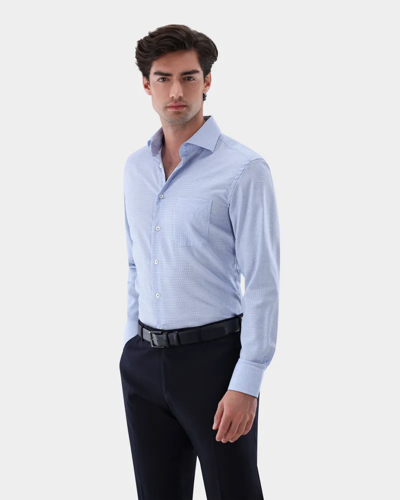 van Laack Hemd Bügelfrei mit Lyocell Comfort Fit Blau