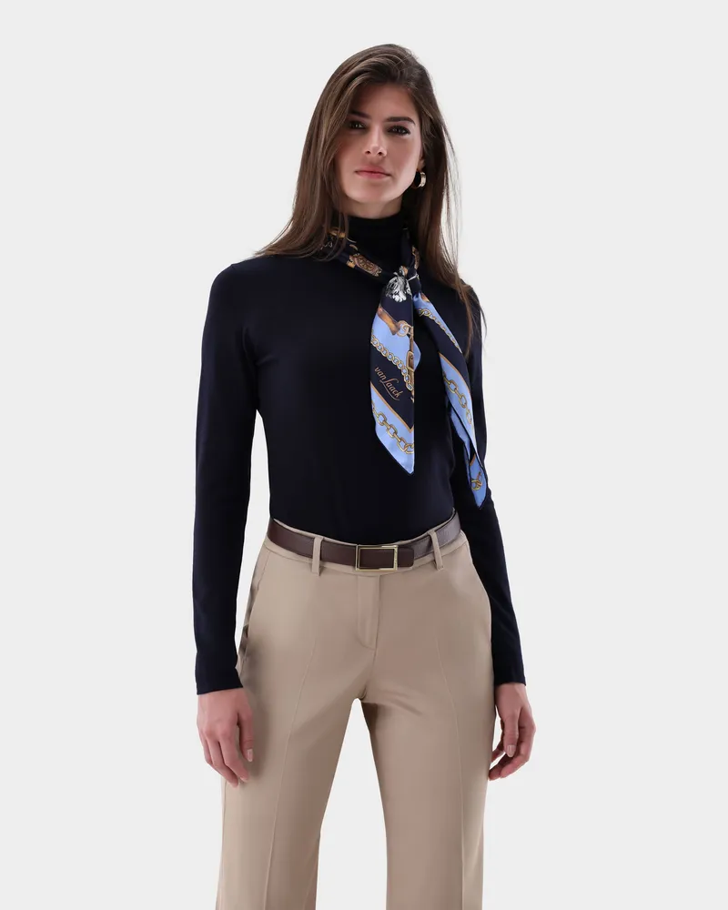van Laack Rollkragenpullover aus Ultrafeiner Merinowolle Blau