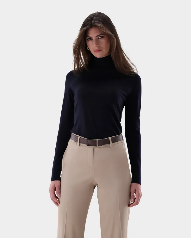 van Laack Rollkragenpullover aus Ultrafeiner Merinowolle Blau