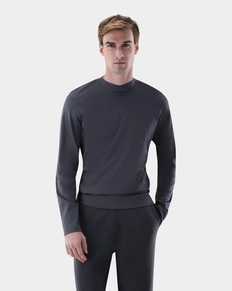 van Laack Stehkragenshirt aus Swiss Cotton Grau