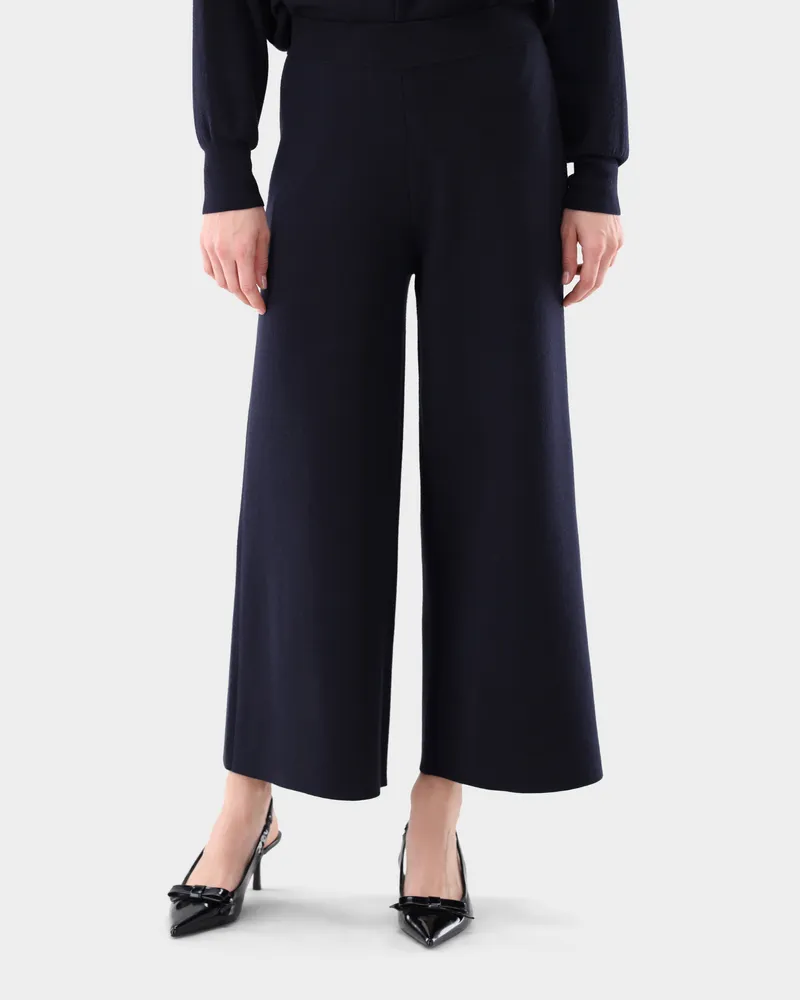 van Laack Strickhose aus ultrafeiner Merinowolle Blau
