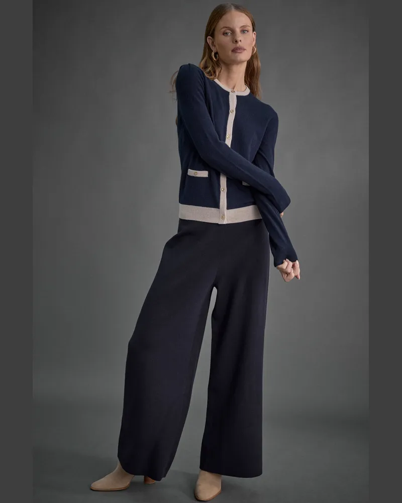 van Laack Strickhose aus ultrafeiner Merinowolle Blau