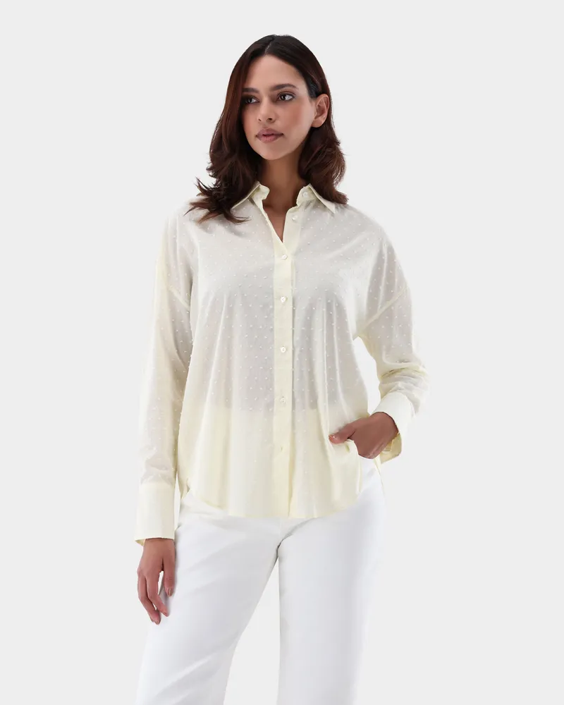 van Laack Hemdbluse mit überschnittenen Schultern Gelb