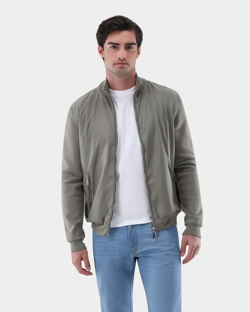 van Laack Hybrid-Strickjacke mit Baumwolle Grün