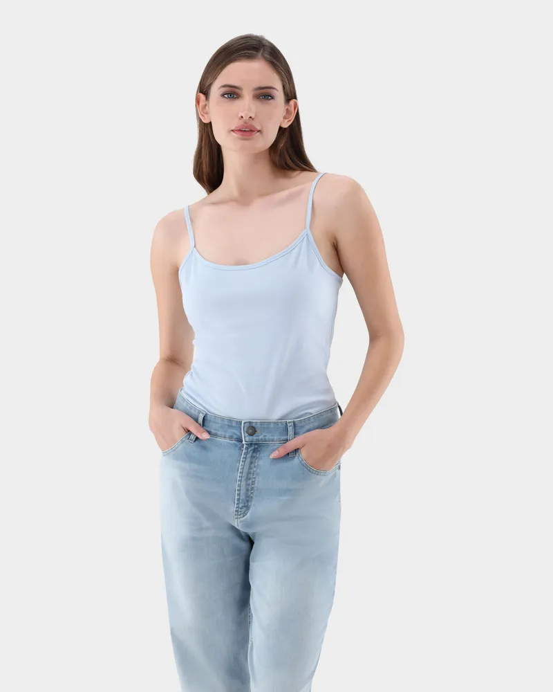 van Laack Jersey Top aus Schweizer Baumwolle Blau