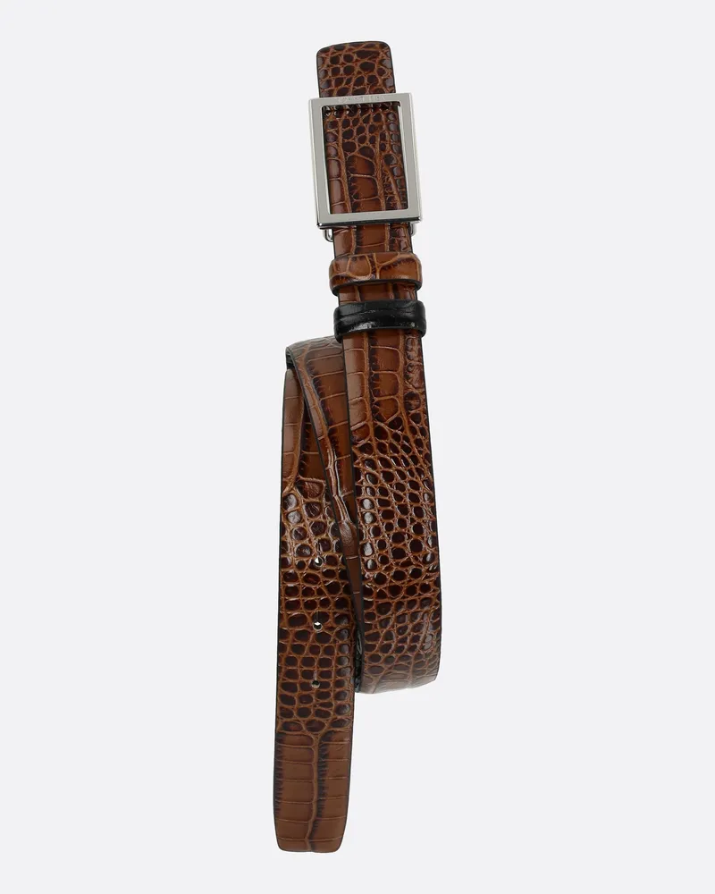 van Laack Gürtel mit Kroko-Optik Beige