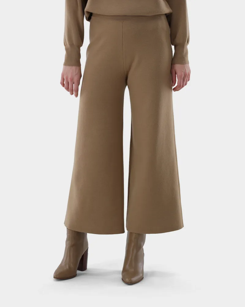 van Laack Strickhose mit ausgestelltem Bein Beige