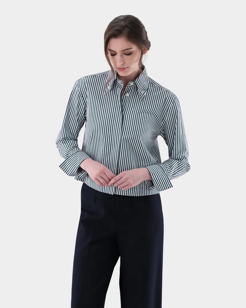 van Laack Hemdbluse kurz geschnitten Grün
