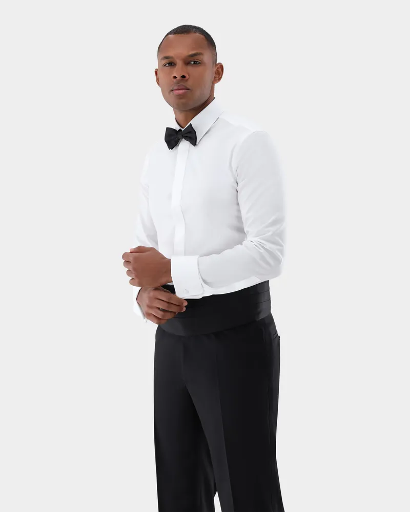 van Laack Smokinghemd mit extra langem Arm Tailor Fit Weiß