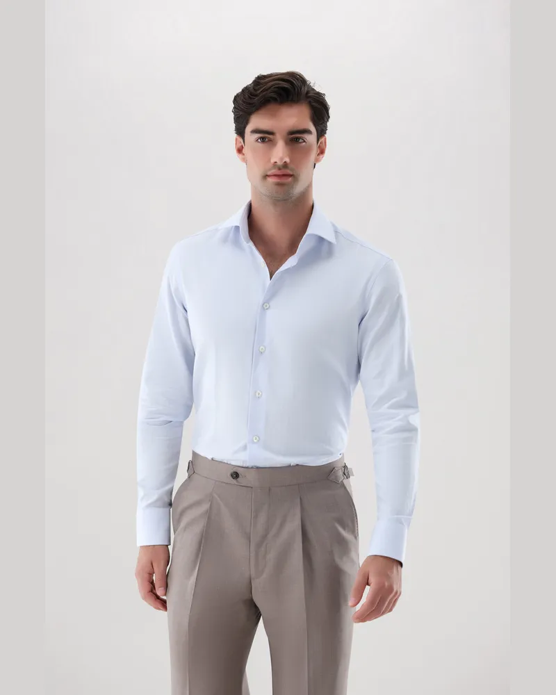 van Laack Businesshemd mit Fischgrat Blau