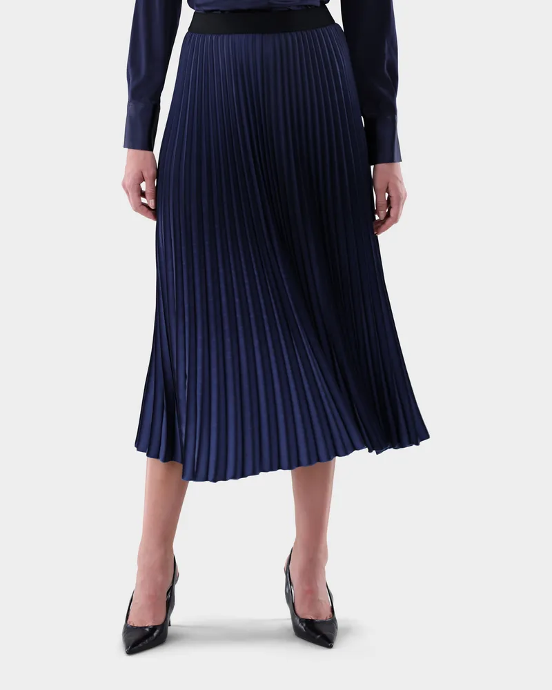 van Laack Rock plissiert mit Farbverlauf Blau