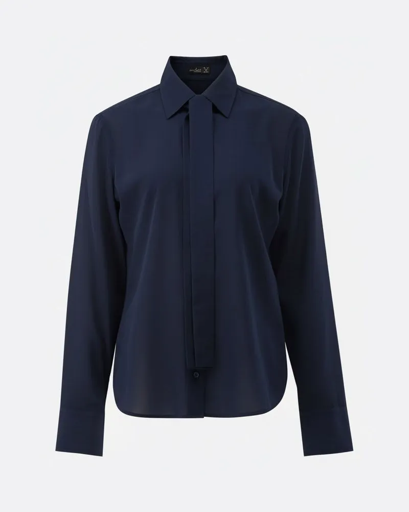 van Laack Hemdbluse aus Seide Blau