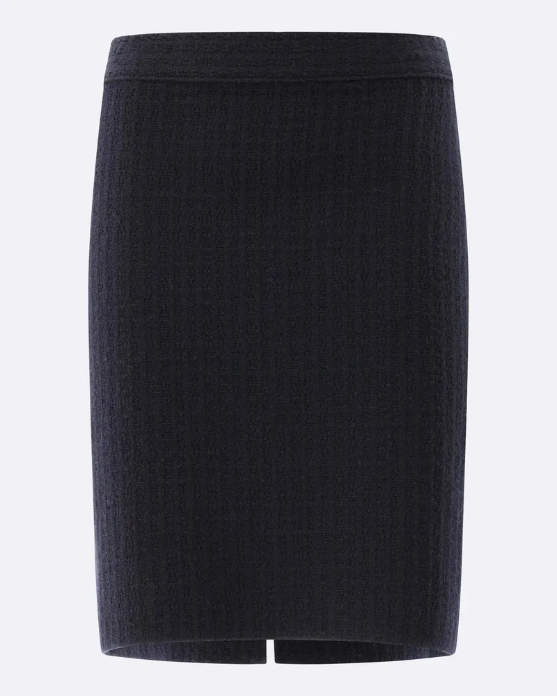 van Laack Minirock aus Tweed-Strick Blau