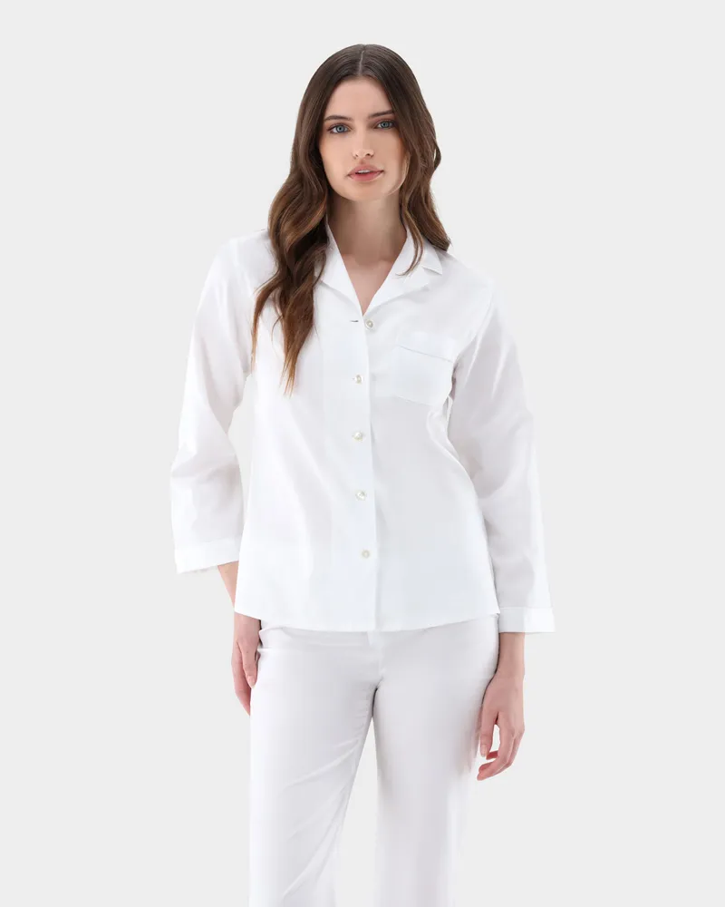 van Laack Pyjama aus Baumwolle Weiß