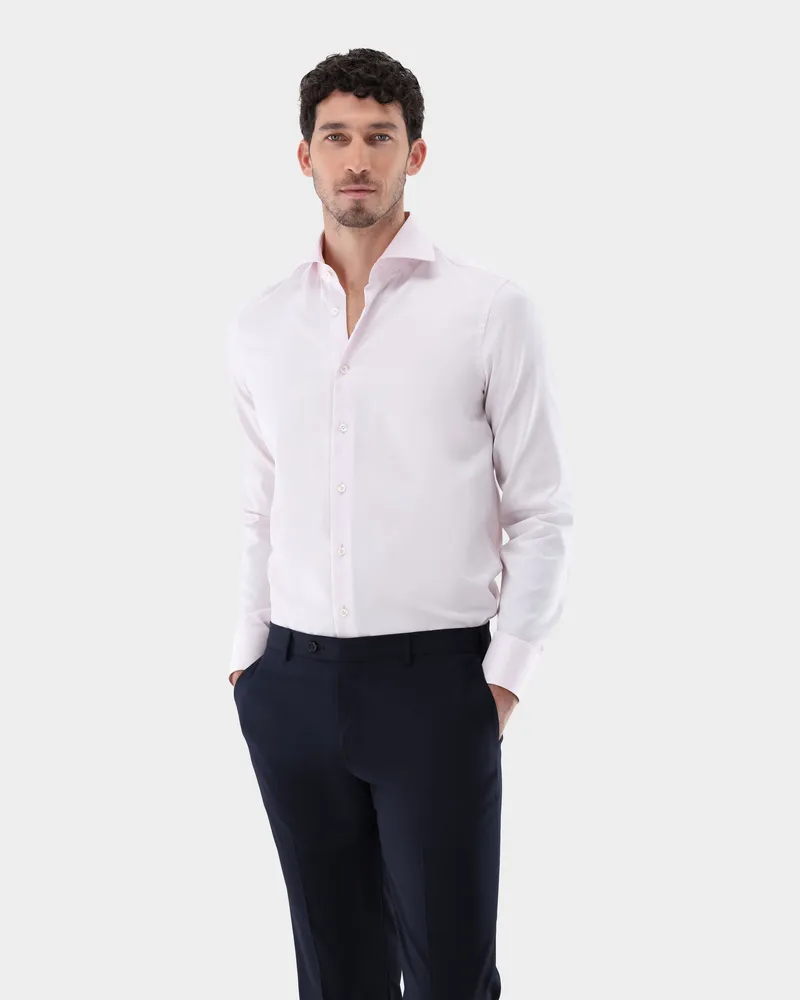 van Laack Bügelfreies Twill Hemd Slim Fit Rot