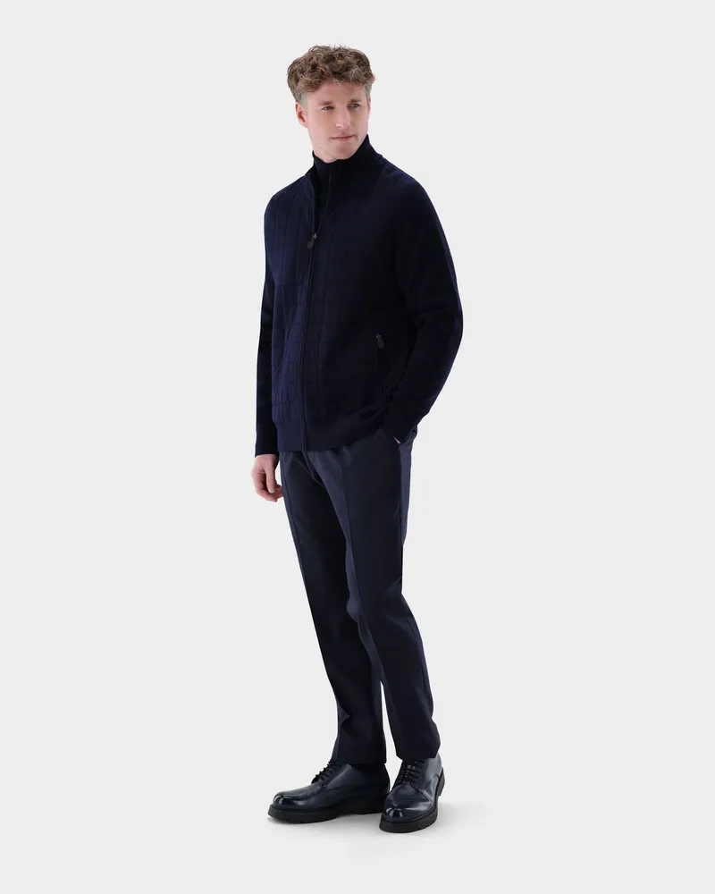 van Laack Hybrid-Strickjacke mit Polsterung Blau