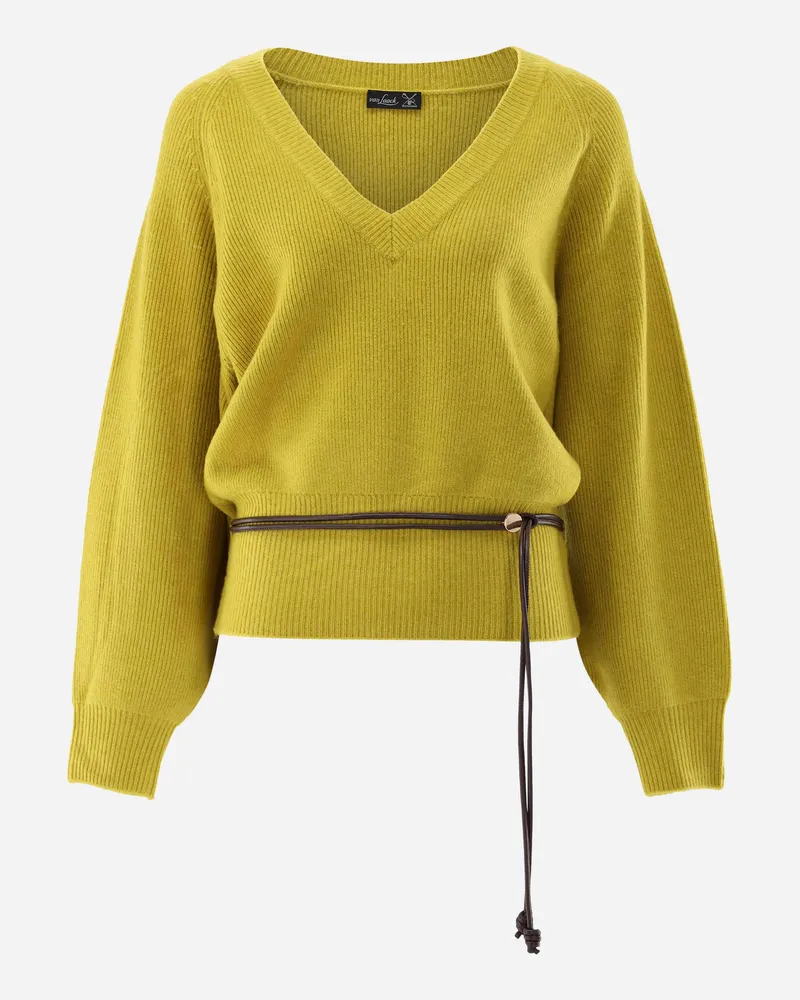 van Laack Pullover tailliert mit V-Ausschnitt Grün