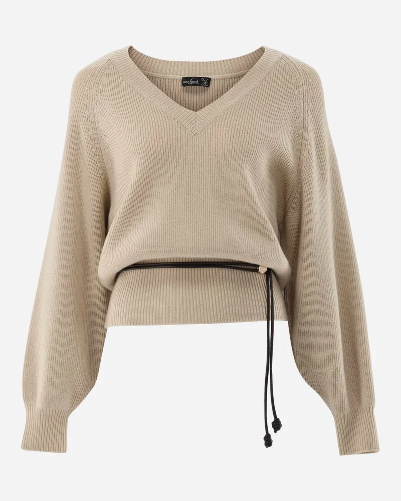 van Laack Pullover tailliert mit V-Ausschnitt Grün