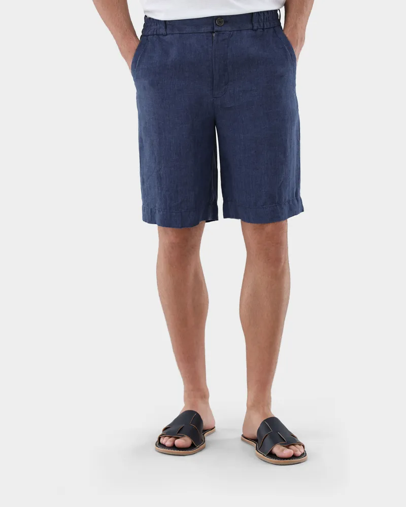 van Laack Shorts aus Leinen Blau