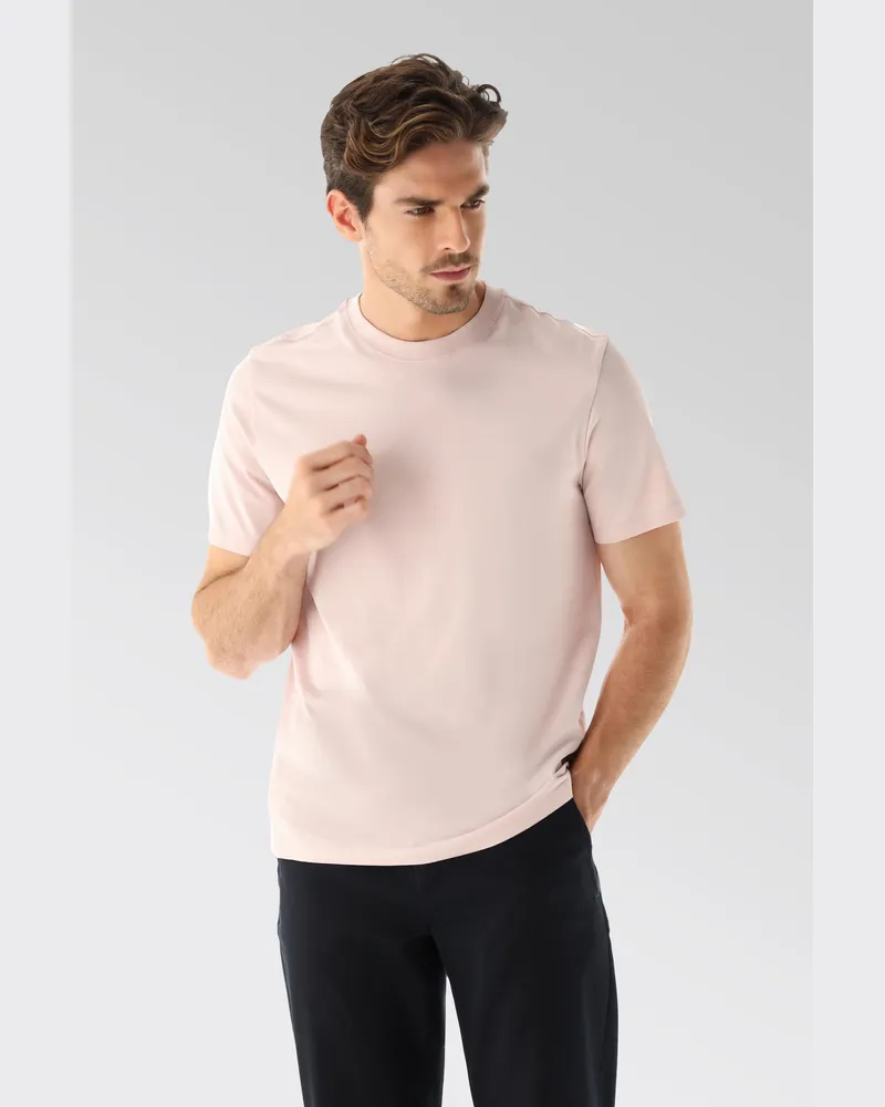 van Laack Rundhals Jersey T-Shirt Relaxed Fit Rot