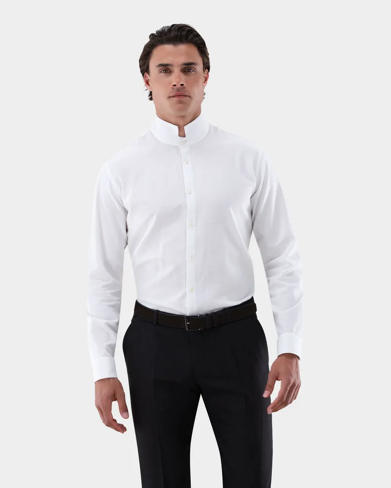 van Laack Hemd mit hohem Stehkragen Tailor Fit Weiß