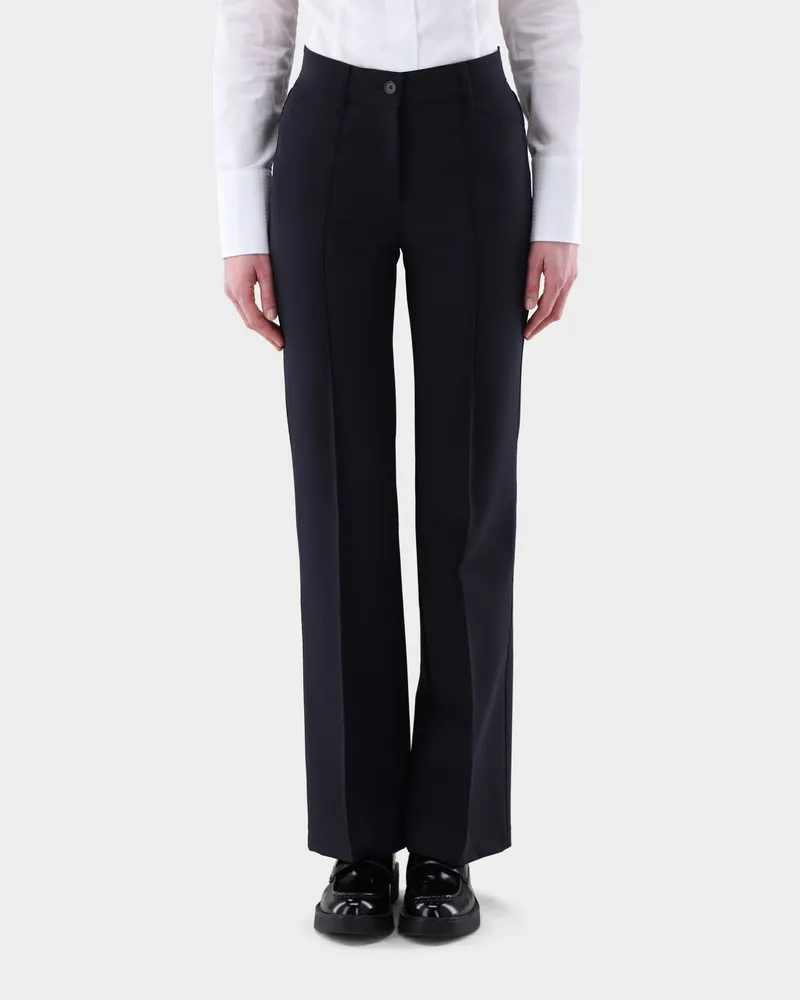 van Laack Hose mit Stretch und Bügelfalten Blau