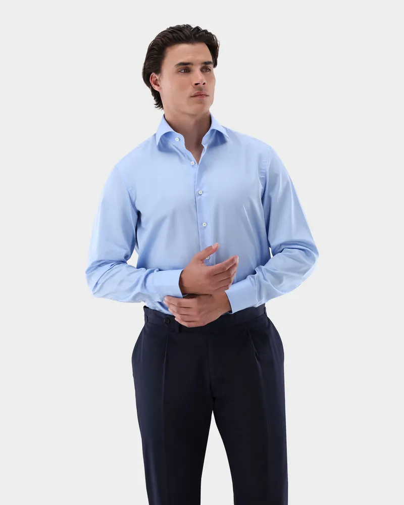 van Laack Businesshemd aus Baumwoll-Dobby Tailor Fit Blau