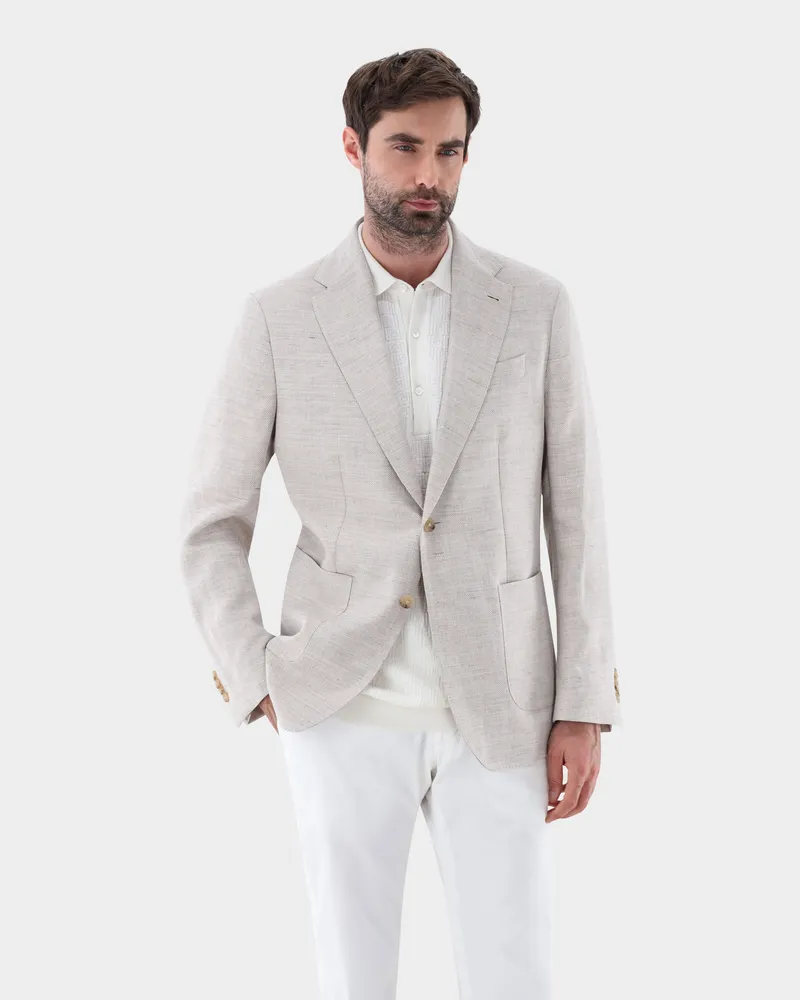 van Laack Sakko ungefüttert mit Leinen Beige