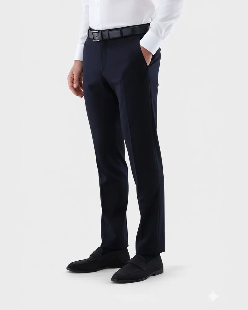 van Laack Hose aus Wolle Slim Fit Blau