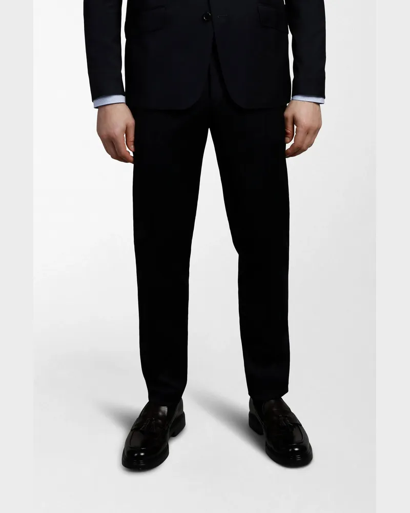 van Laack Hose aus Wolle Slim Fit Blau