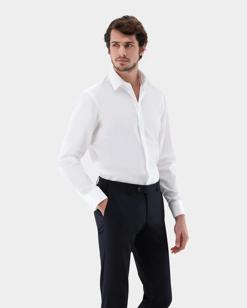 van Laack Smokinghemd mit Kentkragen Tailor Fit Weiß