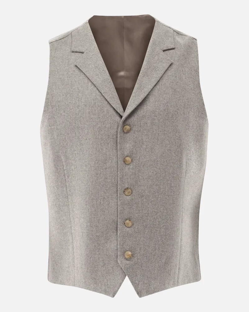 van Laack Weste aus Woll-Flanell Beige