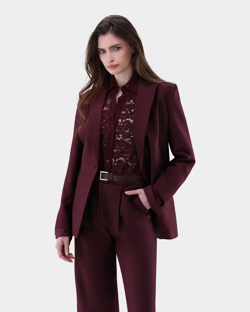 van Laack Blazer mit geradem Saum und Pattentaschen Rot