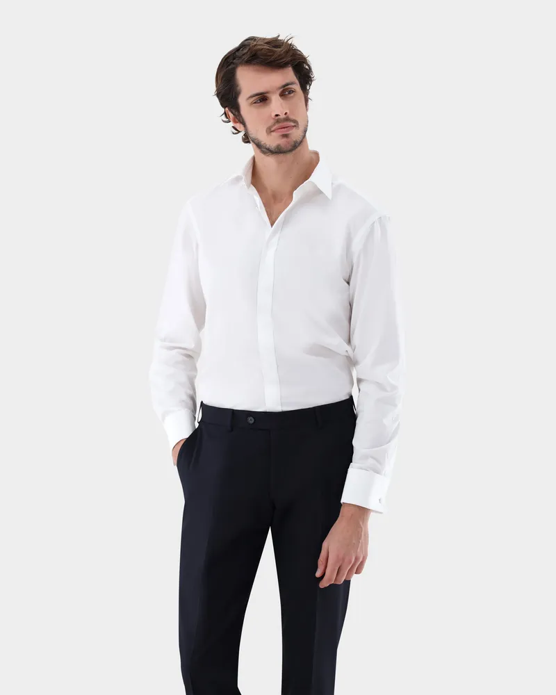 van Laack Smokinghemd mit Kentkragen Tailor Fit Cremefarben