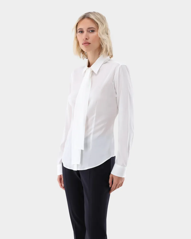 van Laack Hemdbluse aus Seide mit Stretch Weiß