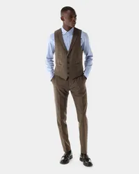 van Laack Karierte Hose Slim Fit Beige