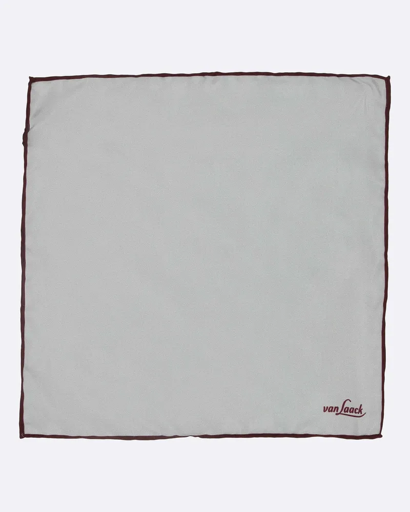 van Laack Einstecktuch aus Seide mit Kontrastrahmen Grau