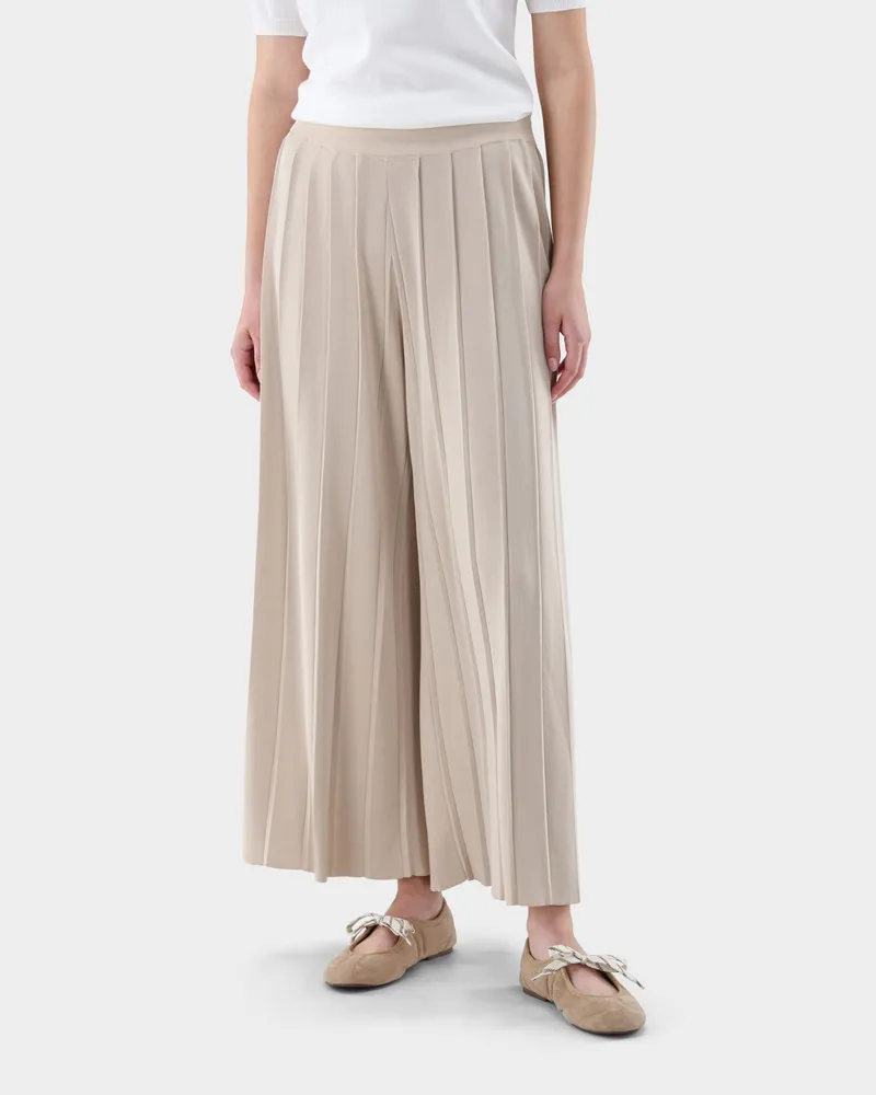 van Laack Strickhose mit Falten Beige